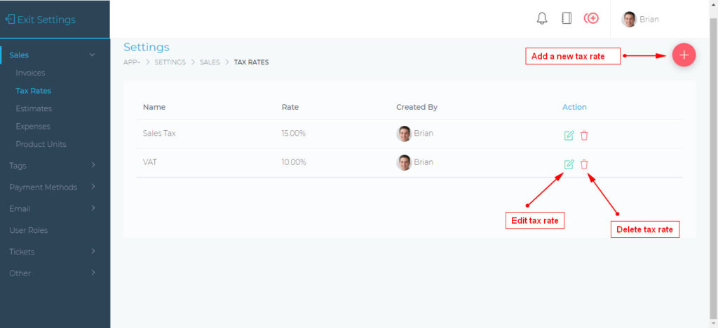 Tax Settings Grow Crm A Self Hosted Crm Project Management Software