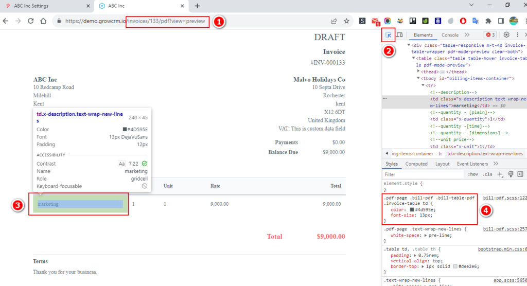 CSS Styling PDF Invoices – Grow CRM – A Self Hosted CRM & Project ...